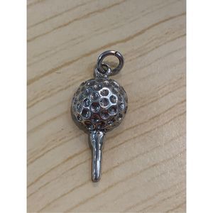 Golf Ball on Tee Sterling Silver Jewelry Charm #sports #golf